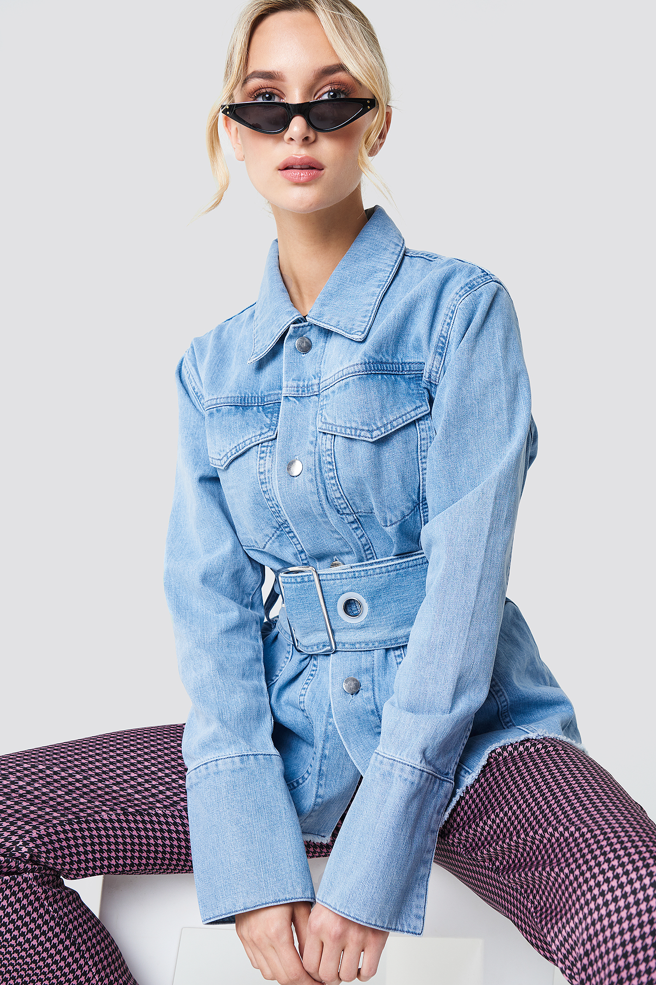 belt denim jacket