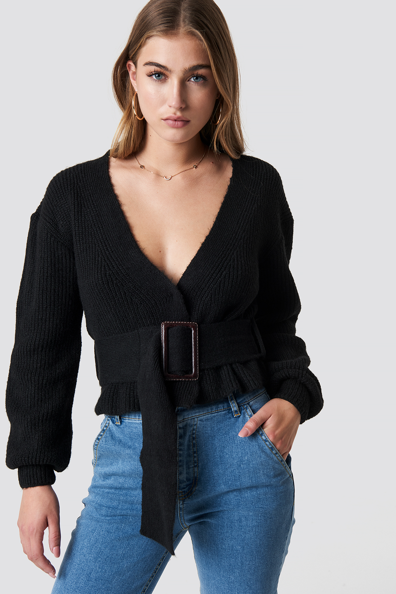 low cut cardigan