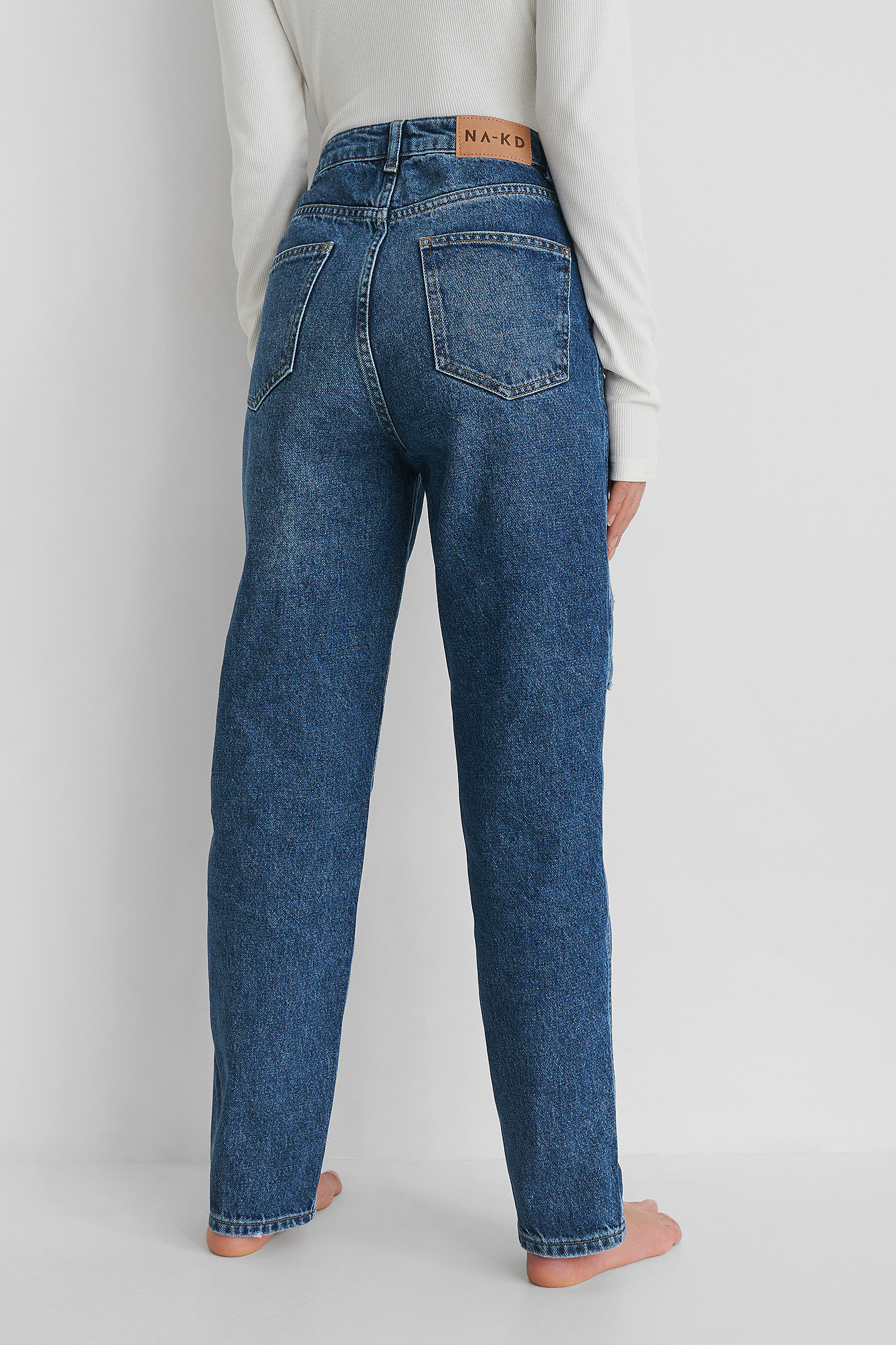 nakd distressed straight fit jeans