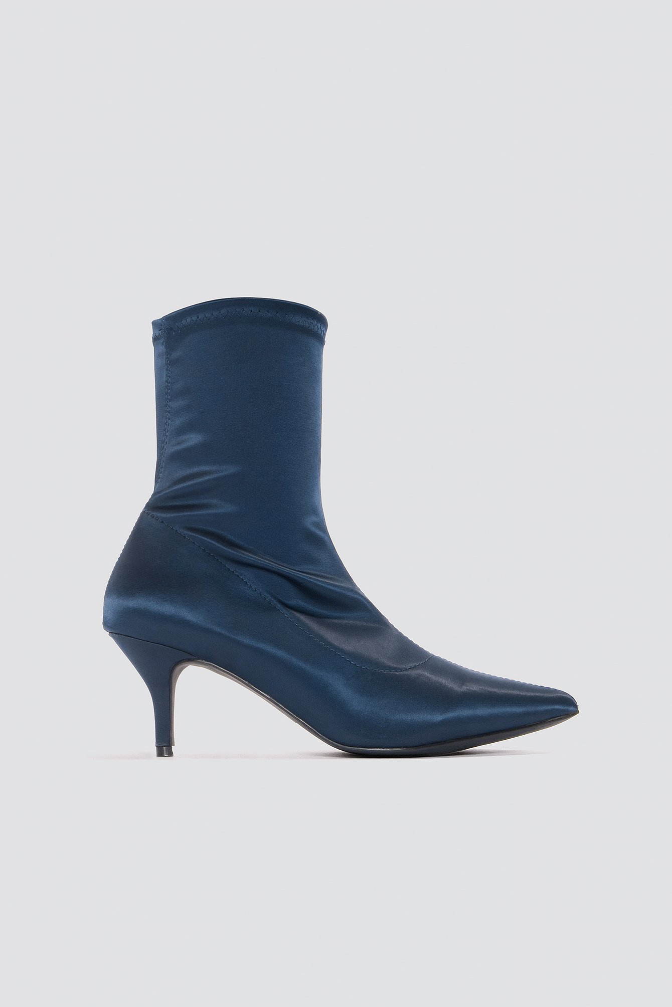 blue satin kitten heels
