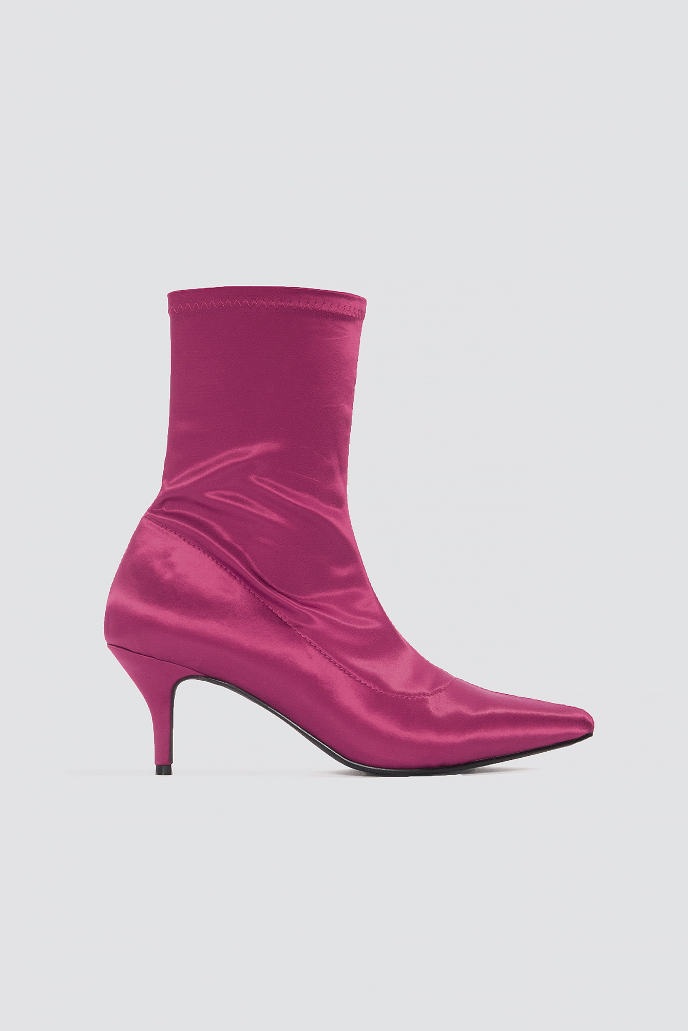 pink satin kitten heels
