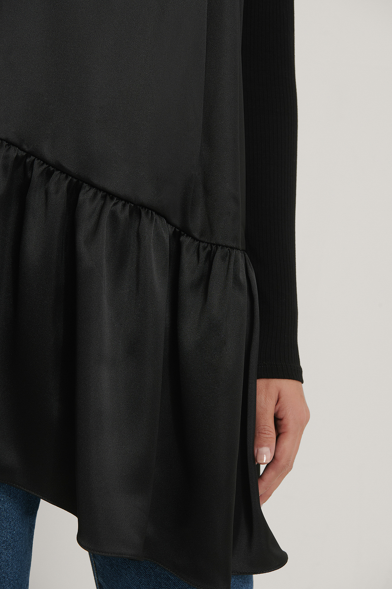 Chemisier Satin Noir Na Kd Com