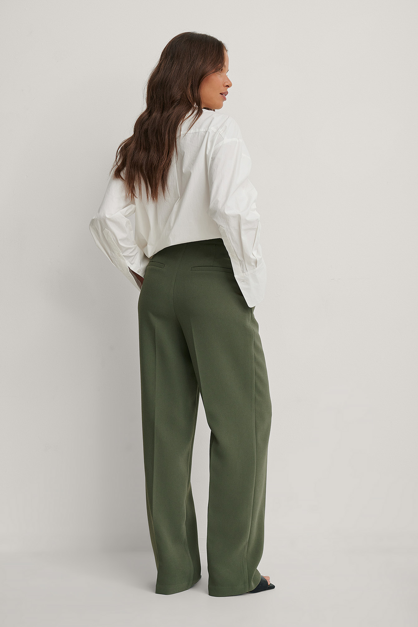 taupe wide leg trousers