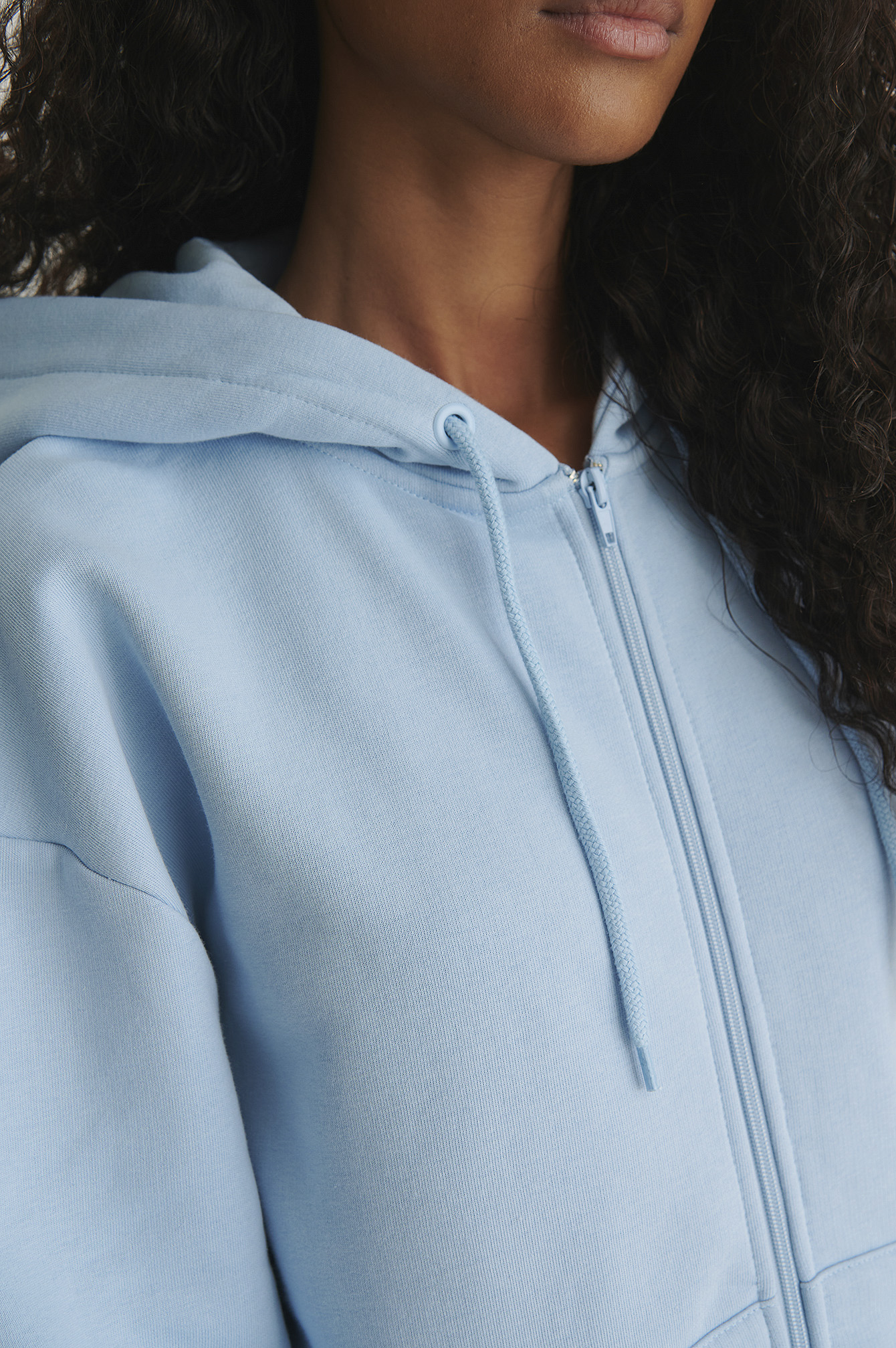 Front Pocket Zip Sweater Blue Na Kd Com