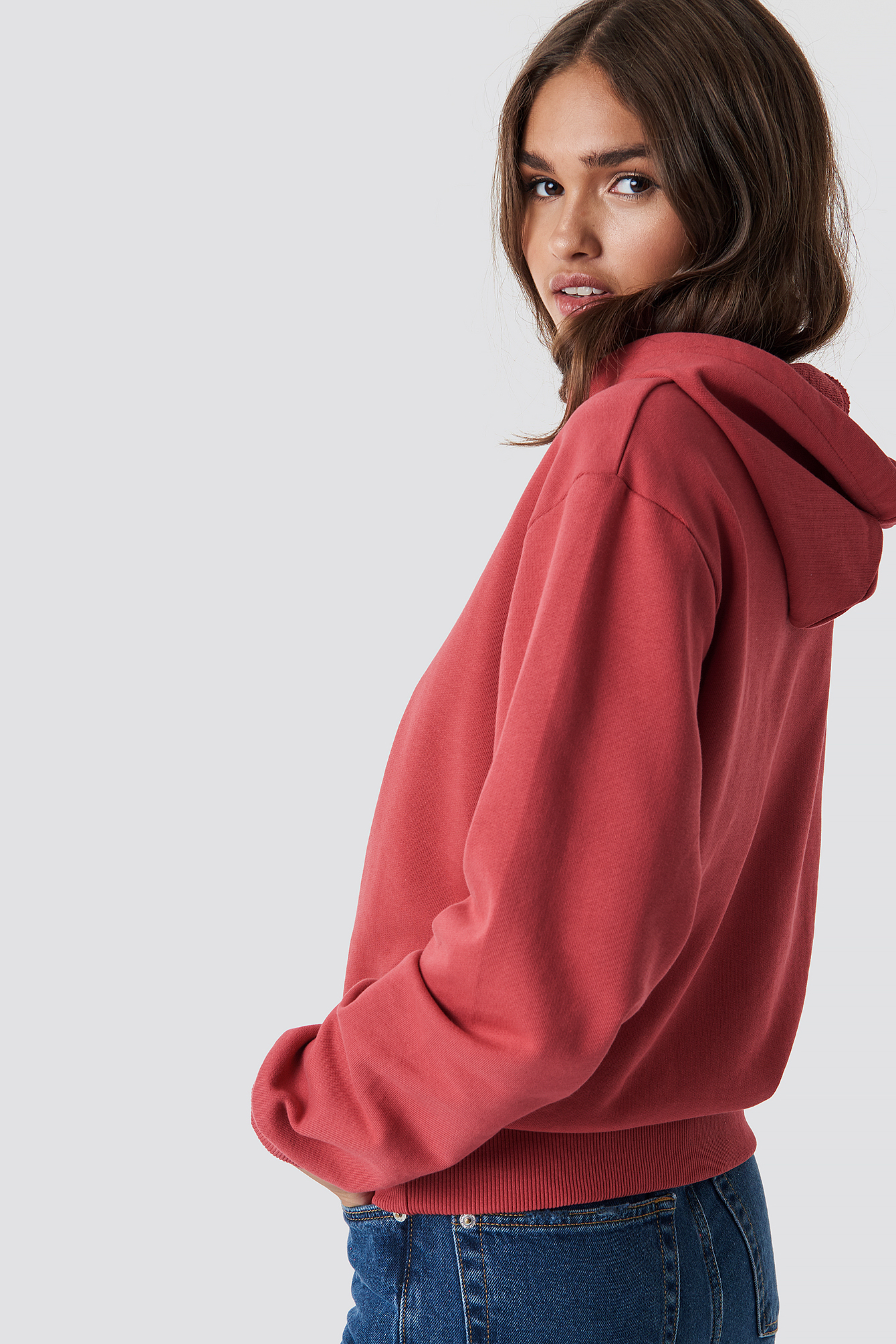 red basic hoodie