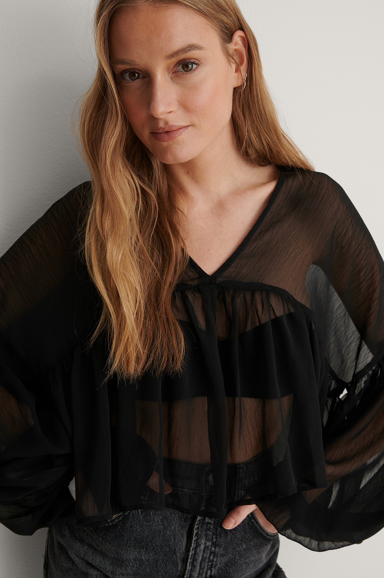 flowy black blouse